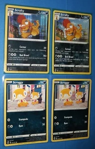 2x Scrafty 042/073 (1 holo, 1 reverse) & 2x Scraggy 041/073 Champion's Path NM - Picture 1 of 1