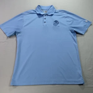 Under Armour Shirt Herren Medium Blau U.S. Marine Corps Polo HeatGear Golf Logo - Bild 1 von 10