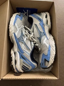 Women's Mizuno Wave Rider 11 Running Shoes Size W 8 Blue And White - Picture 1 of 7