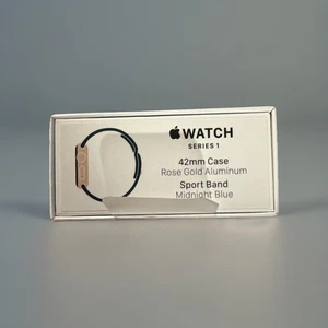 Apple Watch Series 1 42mm Blue & White Bands. Chg. Station.  New Battery. Box - Picture 1 of 11