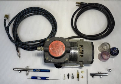 Badger Airbrush Diaphram Compressor  80-2 Set-Up W/Hose & Sprayer Painting - Image 1 of 4