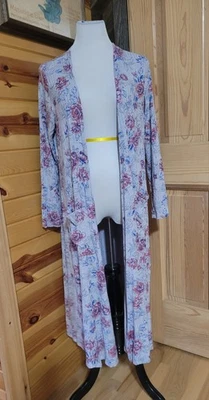 Cárdigan largo plumero Lularoe Sarah para mujer talla. Bolsillos florales grises medianos nuevos con etiquetas Foto 1 de 4