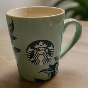 Tazza/tazza caffè/tè Starbucks 2021 verde menta disegno floreale con logo sirena  - Foto 1 di 5
