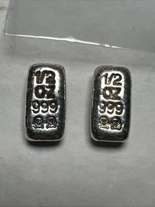 Lot Of 2 Atlantis Skull And Crossbones 1/2 OZ 0.999 Fine Silver Hand Poured - Picture 1 of 6