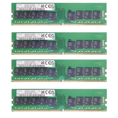 Samsung 128GB (4X32GB) DDR4 2666MHz 2RX8 ECC UDIMM Memory Ram M391A4G43MB1-CTD - Image 1 of 4