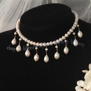 Stunning South Sea Natural White Pearl Pendant Necklace 18inch 14k Gold Clasp - Picture 1 of 7