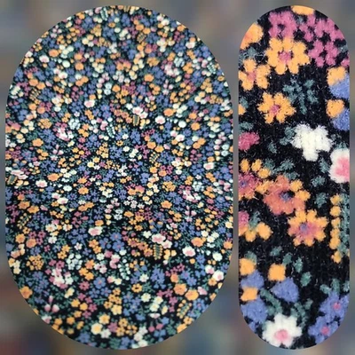 VTG'70 Micro-Floral Velveteen Fabric 2.91 Yards x 36"|Small Pile Velvet | Cottag - Image 1 of 4