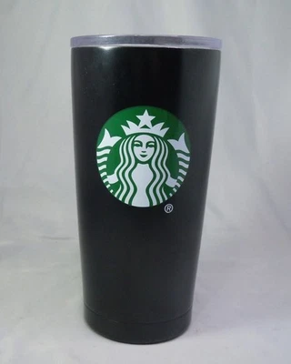 Taza Starbucks negra vaso de viaje de acero inoxidable de 20 oz tapa superior deslizable Foto 1 de 4