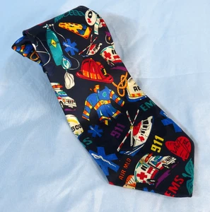 VTG A ROGERS Men's Neck Tie 911 FIRST RESPONDER Ambulance EMS Fireman AMBULANCE - Picture 1 of 6