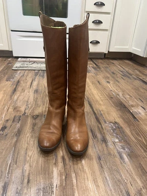 Sam Edelman Womens Penny Riding Boot Size 8.5 Tall Cognac Tan Leather Boho Chic - Image 1 of 4