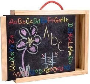 Schylling Kreidetafel und Whiteboard Aktentasche Holzkoffer mit Aufbewahrung - Bild 1 von 1