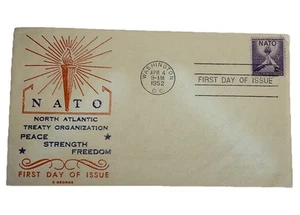 OTAN Organización del Tratado del Atlántico Norte FDC Primer Día Edición 1952 C George - Imagen 1 de 2