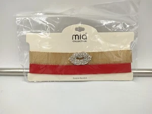 Choker Necklace Mia Collection 2 Pack Gold and Red - Picture 1 of 2
