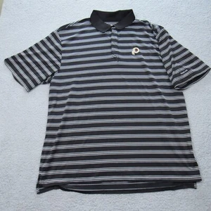 Reebok Washington Redskins Men's 2XL XXL NFL Polo Black Striped Retired Logo - Picture 1 of 12