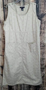 Vintage 90's Maxi Denim Dress Womans 1X Sleeveless Embroidered Floral Denim &Co - Picture 1 of 10