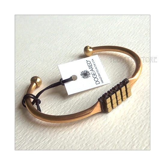 Dogeared Hematine Bead Brass Adjustable Cuff Be Your Own Kind Bracelet Boxed New - Image 1 of 1