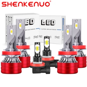 H11+H11+H11 LED Headlight Conversion Bulbs High Low Beam Fog Light Combo KIT - Picture 1 of 12