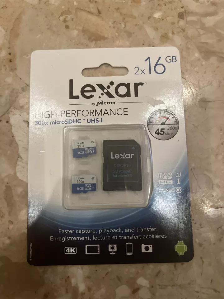 Lexar 2x16GB microSDHC, 300x microSDHC UHS-1 High Performance - Image 1 of 1