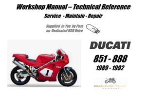 Ducati 851  - 888  Service Repair Workshop Manual USB     1989 - 1992 - Picture 1 of 9
