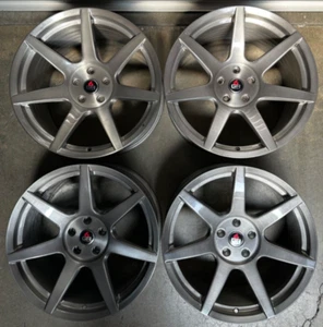 19'' Project 6GR Seven Spoke Wheels Brushed Titanium Finish For Ford Mustang - Picture 1 of 24