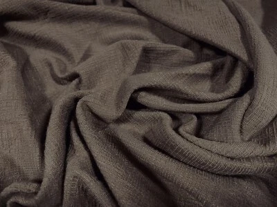 Straw cloth Double Jersey Stretch Knit Dress Fabric, Per Metre - Plain - Taupe - Image 1 of 3