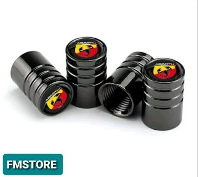 Tappi copri valvola per ruota Abarth alluminio gomme auto moto bici pneumatici - Image 1 of 4