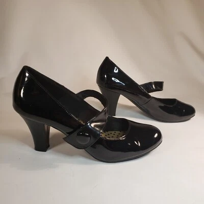 Zapatos de salón Mary Jane American Eagle Lower East Side para mujer charol negro talla 7,5 W Foto 1 de 4