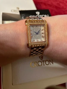 Croton swiss vintage women's watch, 0.75 CT TW Diamonds, quarts, rare! - Picture 1 of 11