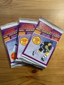 1991-92 SCORE HOCKEY (U.S. EDITION) , 3 PACKS ! ( SEALED ) HASEK ??? π₯π₯ - Picture 1 of 4