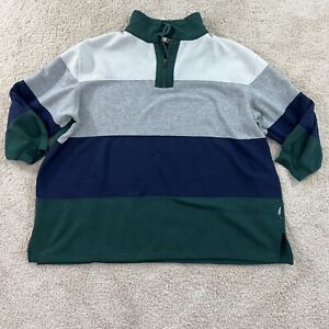 Vintage Y2K Retro Energy Zone Mens Pullover Sweatshirt Striped Green Size Xl