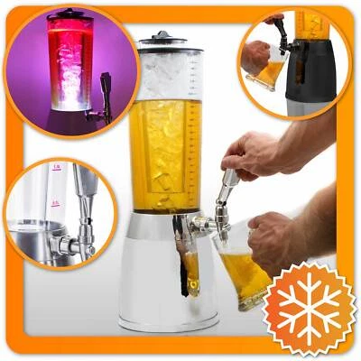 Verchromter Luxus Biertower 4 Liter - Chrom Trinksäule Biersäule Trinktower XXL - Bild 1 von 4