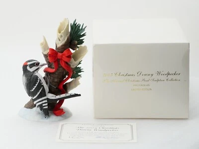 Figura de pájaro de porcelana Lenox 2005 Christmas Downy Woodpecker - Caja y certificado de autenticidad Foto 1 de 4