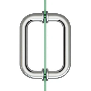 SUNNY SHOWER 6" Stainless Steel Pull Handle Back to Back Frameless Shower Door  - Picture 1 of 9