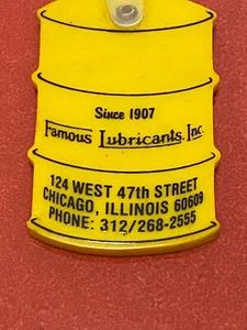 Vintage Portachiavi MOTOR LIFE olio lubrificanti famosi 124 West 47th Street Chicago, IL - Foto 1 di 5