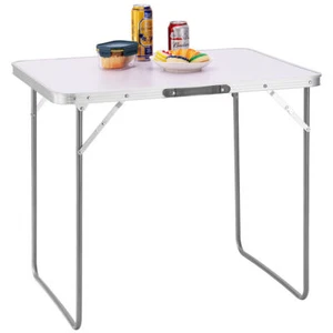 Tavolo Campeggio Picnic Alluminio 60x80x68 cm Pieghevole Maniglia per Trasporto - Foto 1 di 5