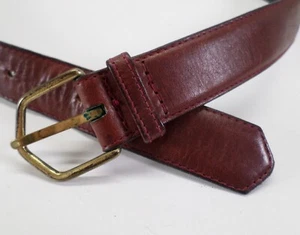 Buxton Ledergürtel 36 Lustrosa Trenseleder an geteilter Messingschnalle braun Vintage - Bild 1 von 11