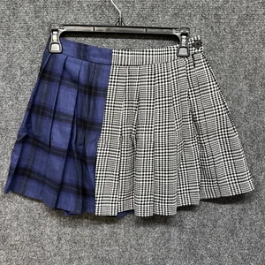 New Forever 21 Womens Mini Skirt Blue Multi Color Size XS Pleated Plaid - Picture 1 of 11