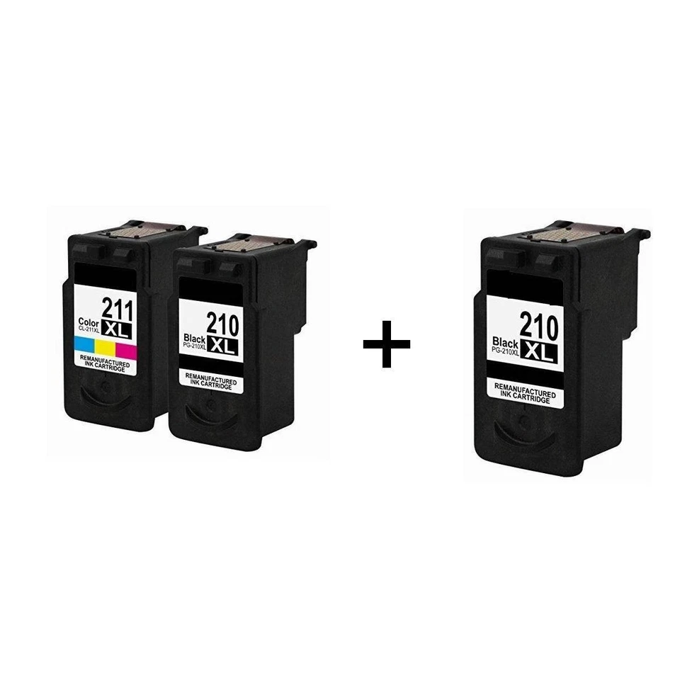 3 PACOTES DE TINTAS PG 210XL CL-211 XL para Canon PIXMA MP240 MP250 MP480 MP490 - Imagem 1 de 4