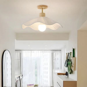 Contemporary Bedroom Cream Style Ceiling Light Porch Fabric Shade Light Fixture - Picture 1 of 12