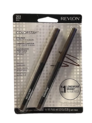 Revlon Colorstay Eyeliner Crayon, 203 Brown, 2- Pack 0.01 oz - Image 1 of 2