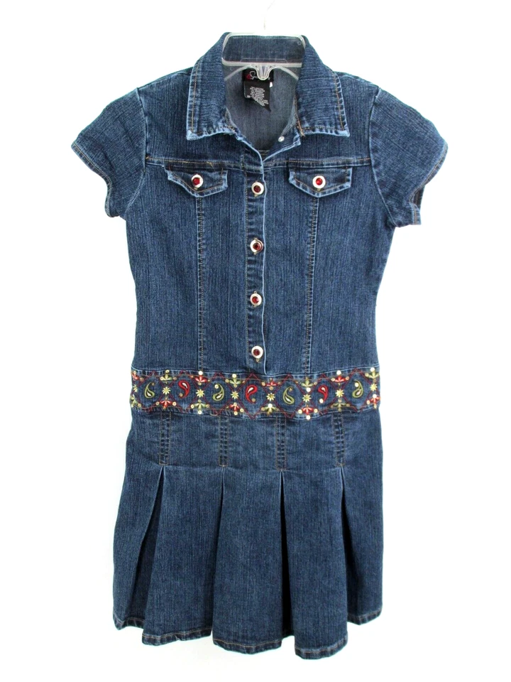 Vestido Midi SPEECHLESS Juvenil Talla 14 Denim Azul Plisado Bordado Adornado Foto 1 de 4