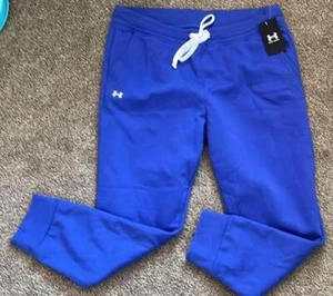 New UA XL Rival Pant loose fit Women’s Fleece Joggers Purple blue Under Armour - Picture 1 of 4