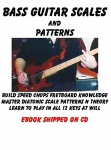 Bass Guitar Lessons PDF E Book on CD Rock Blues Country Scales Lines Theory Tab - Picture 1 of 12