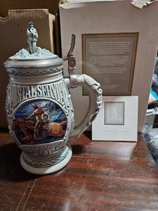 Vtg 1996 Avon Salute to the Postal Service Beer Stein Pony Express NEW - Picture 1 of 4