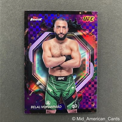 2024 Topps Finest UFC #257 Belal Muhammad Rare Purple Checkerboard Refractor /75 - Image 1 of 4