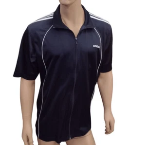 Camisa deportiva Adidas para hombre con cremallera completa con cuello, negra - (grande/talla) usada - Imagen 1 de 1