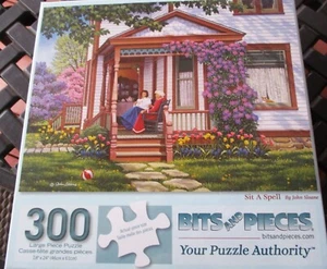 300 Piece John Sloane Art Puzzle "Sit a Spell" Large Format 18"x 24" Bits - Picture 1 of 5