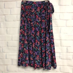 Maggy London Jeannene Booher Vintage Silk Skirt Floral 10 Midi - Picture 1 of 4