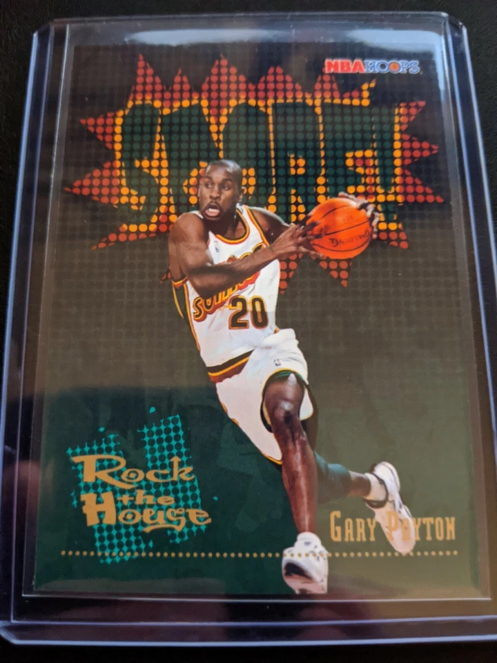 1996-97 GARY PAYTON SkyBox Hoops Rock The House Insert #386 Seattle Super Sonics - Image 1 of 2