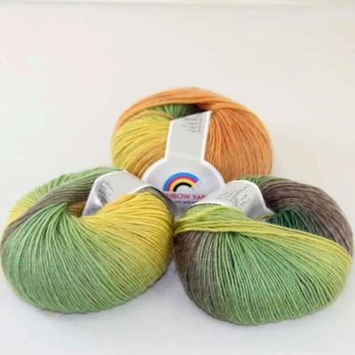 Hot 3Balls*50g Soft Cashmere Wool Rainbow Wrap Shawl DIY Hand Knitwear Yarn 02 - Image 1 of 4